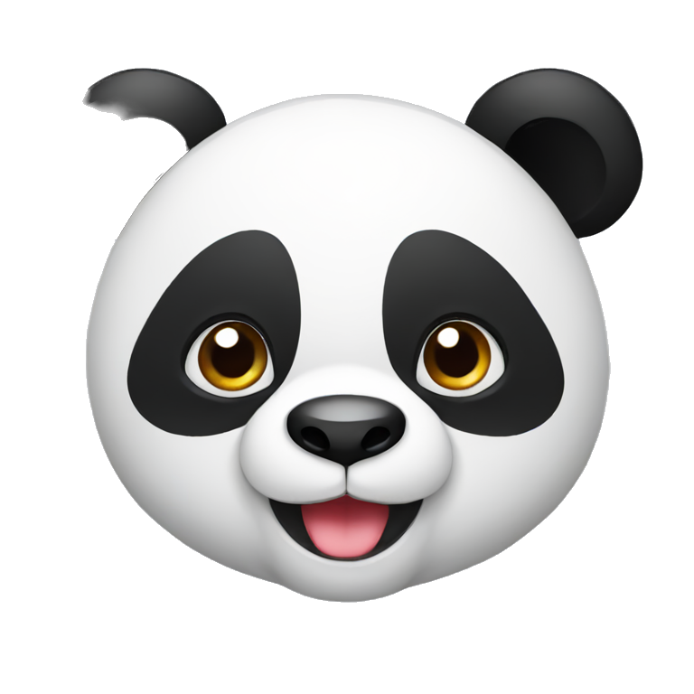 Panda with cute and emotional eyes doing fly kisses | AI Emoji Generator