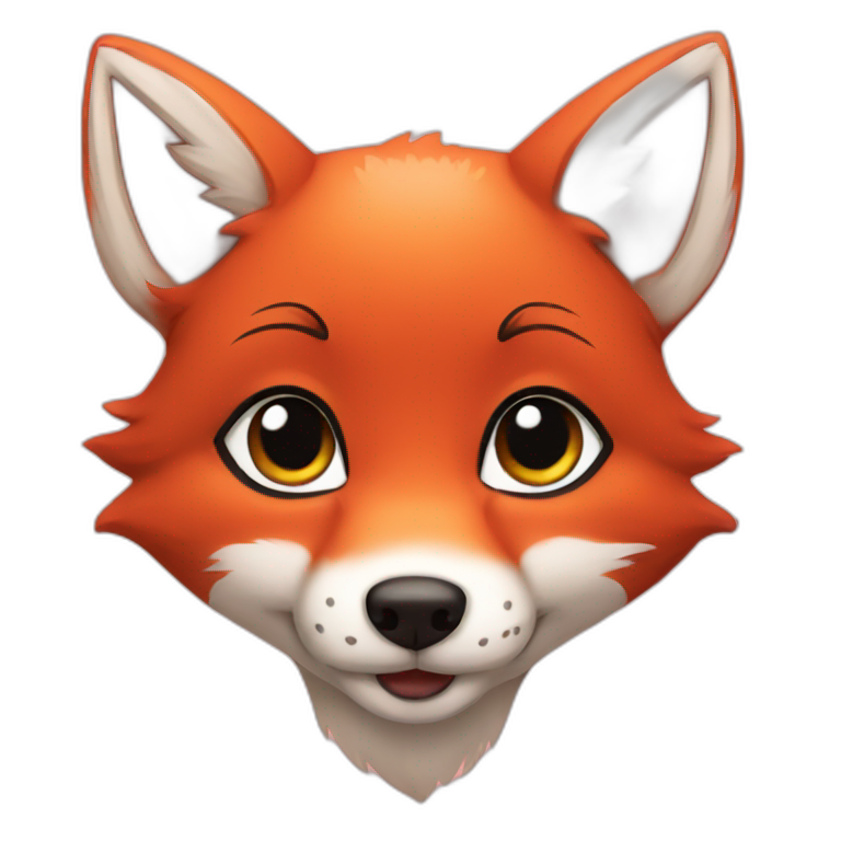 Red girl with fox | AI Emoji Generator