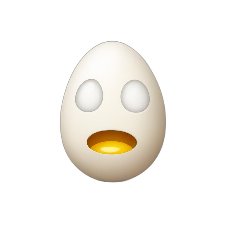 Humpty Dumpty's broken egg shell face | AI Emoji Generator