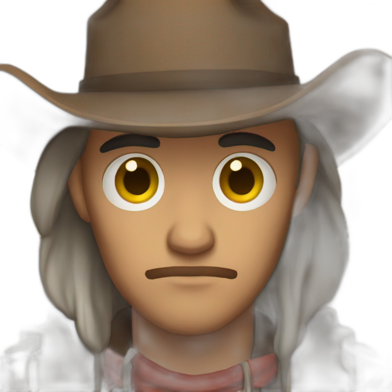 A sad cowboy | AI Emoji Generator