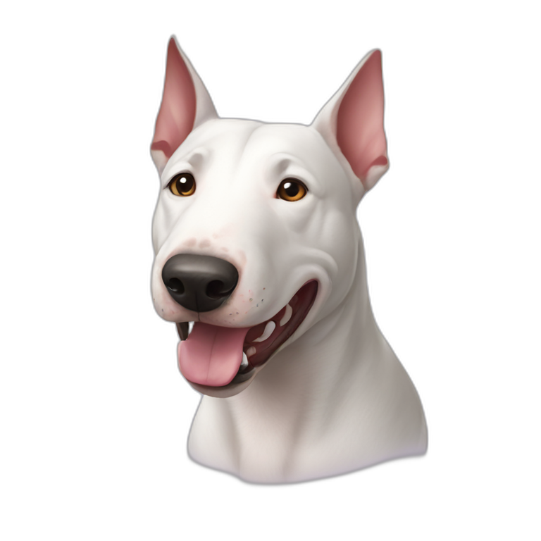 happy black & white bull terrier | AI Emoji Generator