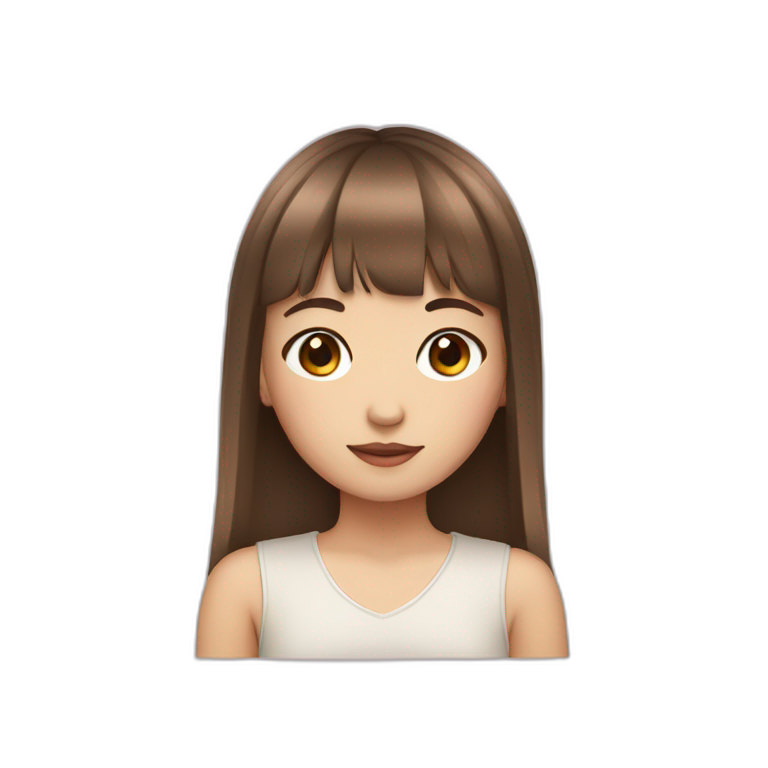 Girl with tanned skin brown hair asian eyes | AI Emoji Generator