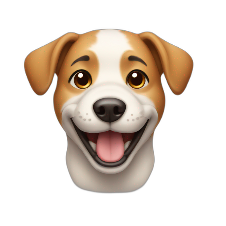 dog face with wry smile | AI Emoji Generator