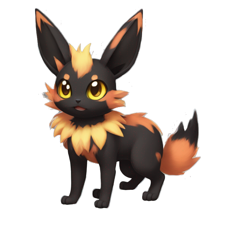 Shiny Dark Eevee-Litten-Espeon-Zorua-Torracat-fusion-hybrid full body ...