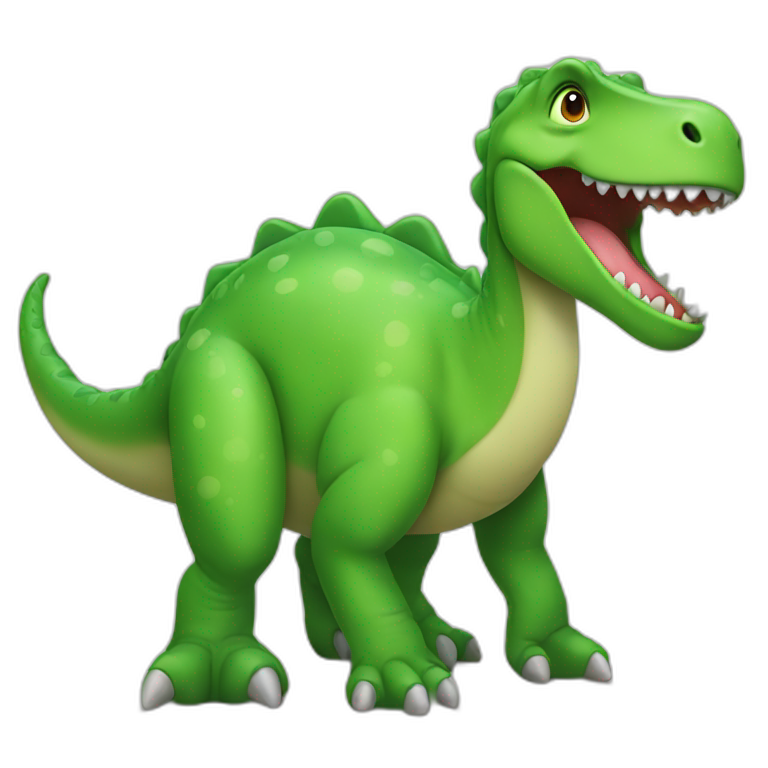 alien dinosaur black scales green eyes | AI Emoji Generator