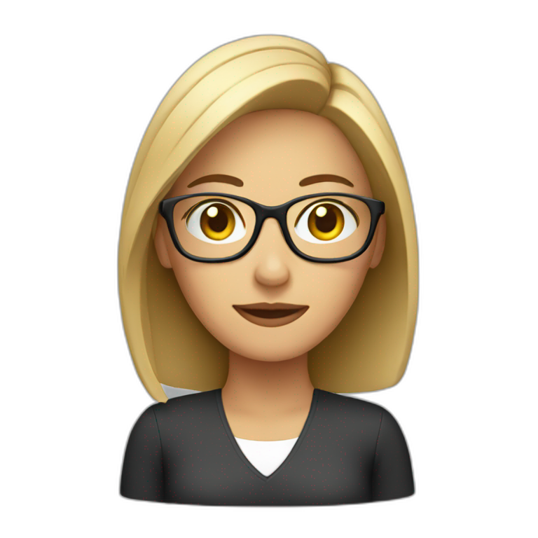 disapproving woman with computer | AI Emoji Generator