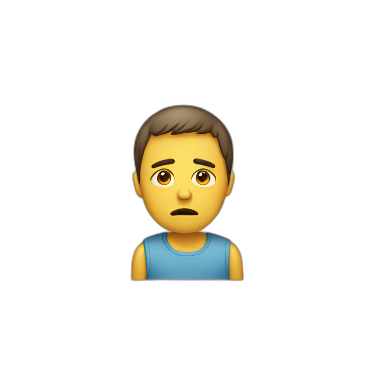 Sad Dizzy person falling over at computer | AI Emoji Generator