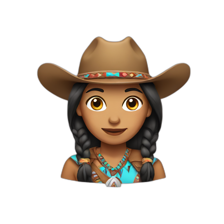 native american cowgirl | AI Emoji Generator