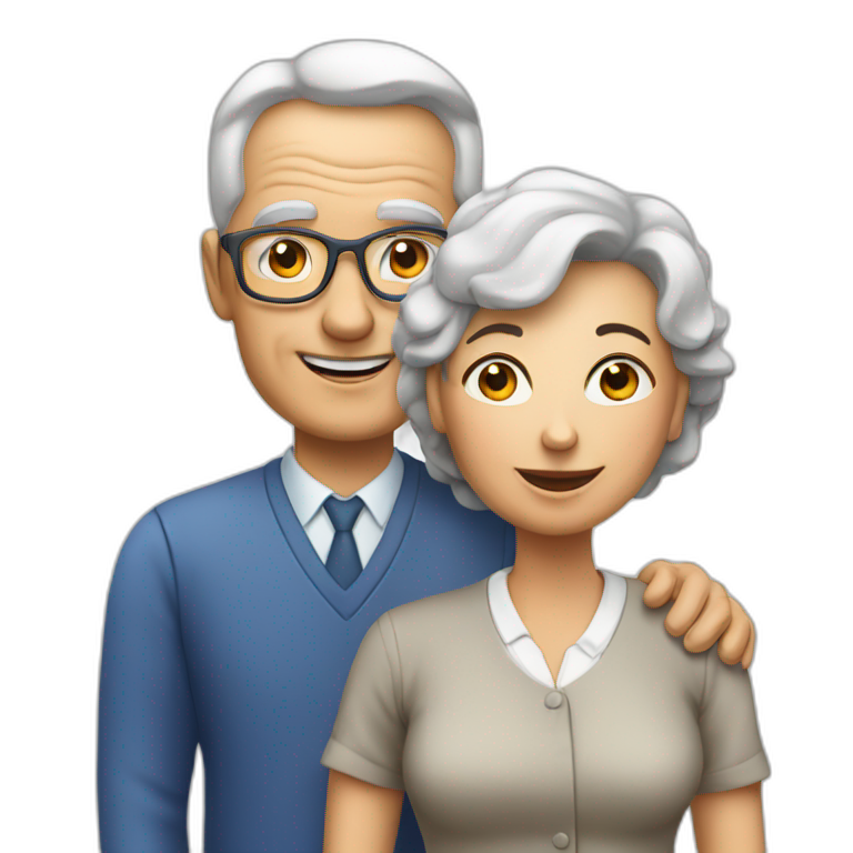 Classmates Reunion with older lady teacher | AI Emoji Generator