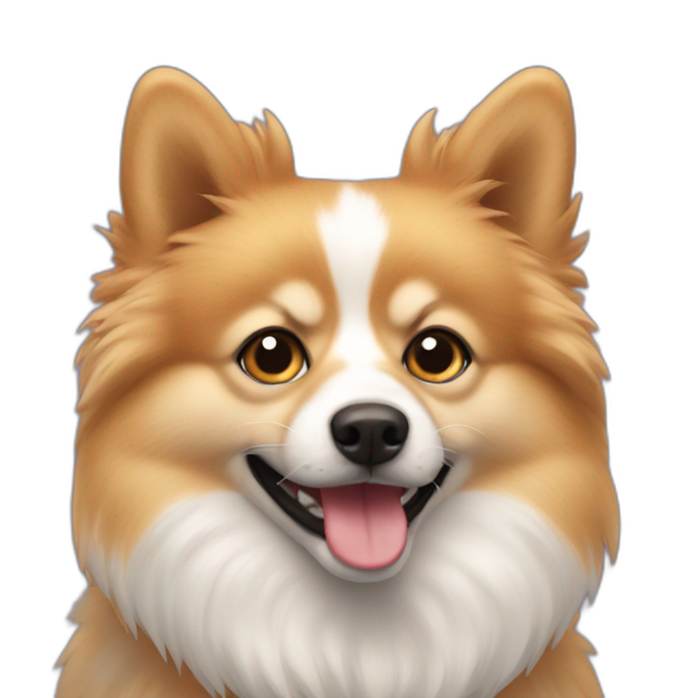 Full Black cute spitz | AI Emoji Generator