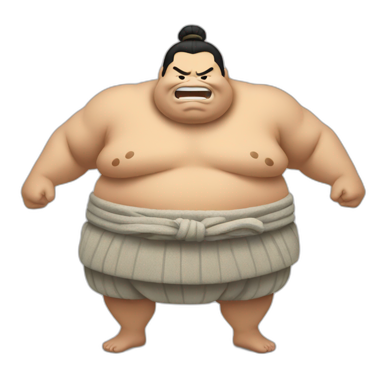 sumo wrestler surrounded by food | AI Emoji Generator