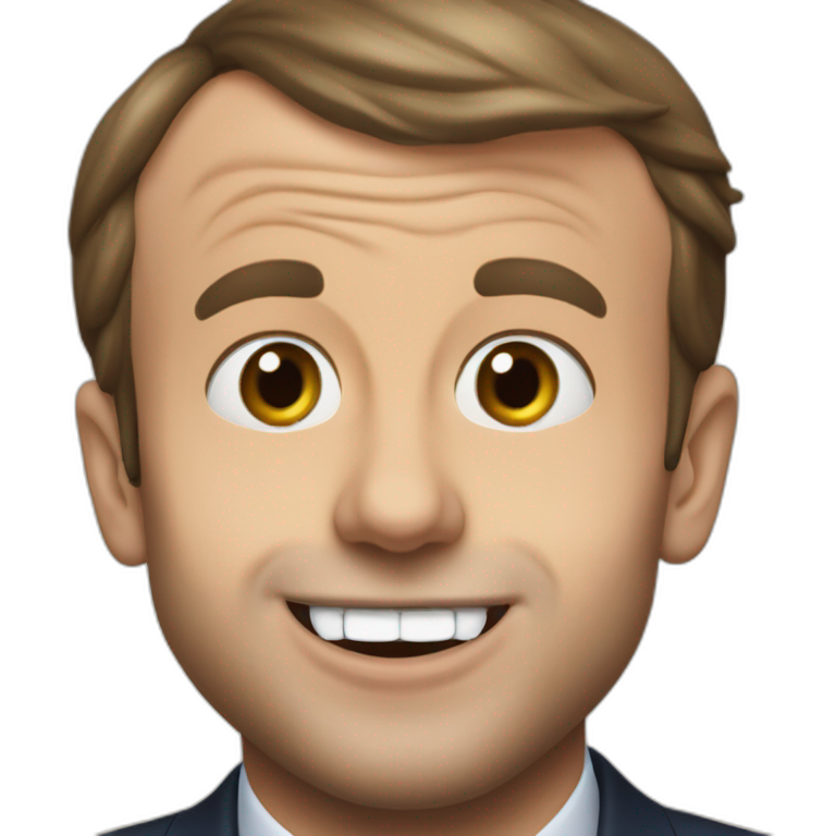 emanuel Macron sticking out his tongue | AI Emoji Generator