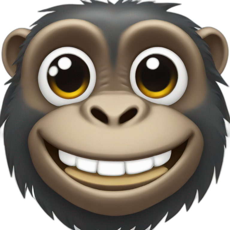 Chimpanzee sitting, no tail | AI Emoji Generator