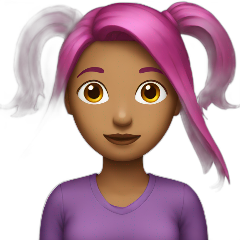 White Girl With Medium Long Straight Magenta Hair Ai Emoji Generator 