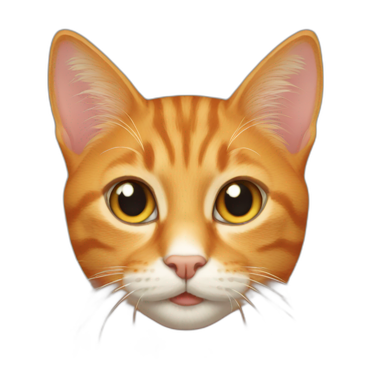 fully orange tabby short hair cat cute yellow eyes | AI Emoji Generator