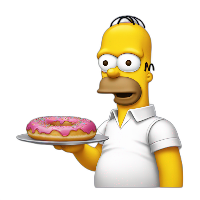 Homer simpson eat a donut | AI Emoji Generator