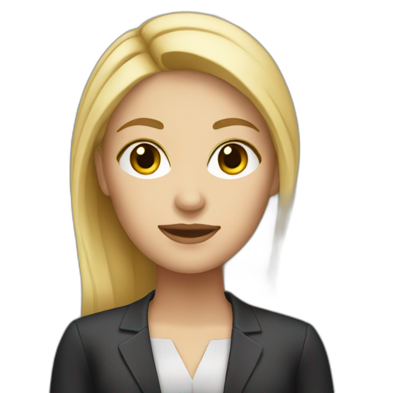 blonde female receptionist | AI Emoji Generator