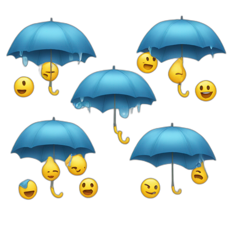 Chanter sous la pluie | AI Emoji Generator