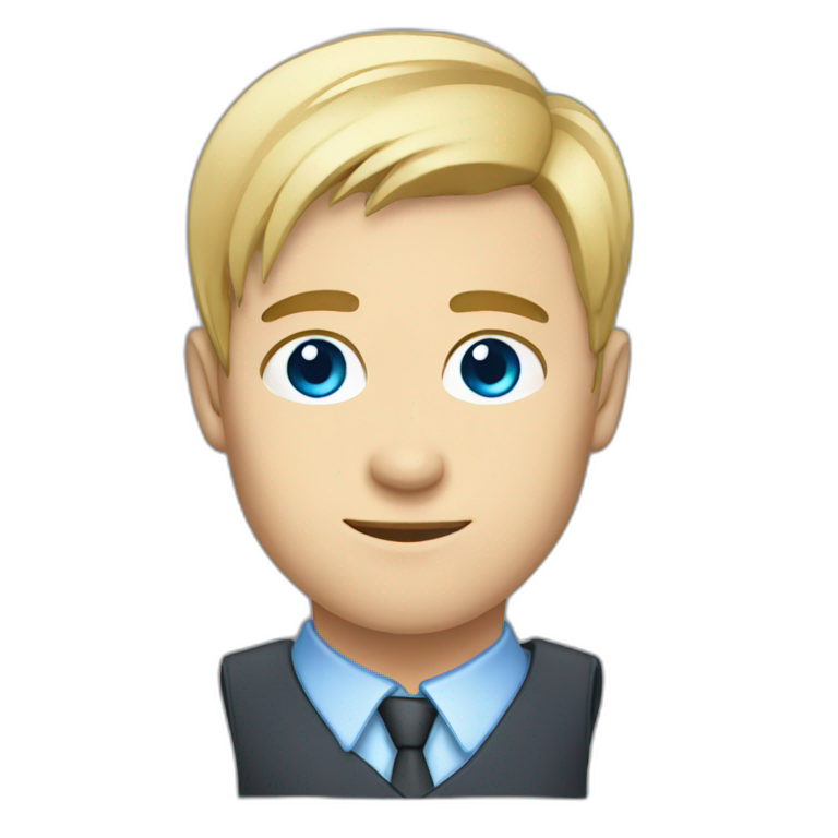 Tall guy with short blonde hair and green eyes | AI Emoji Generator