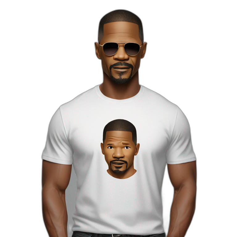 Jamie Foxx wearing t-shirt | AI Emoji Generator