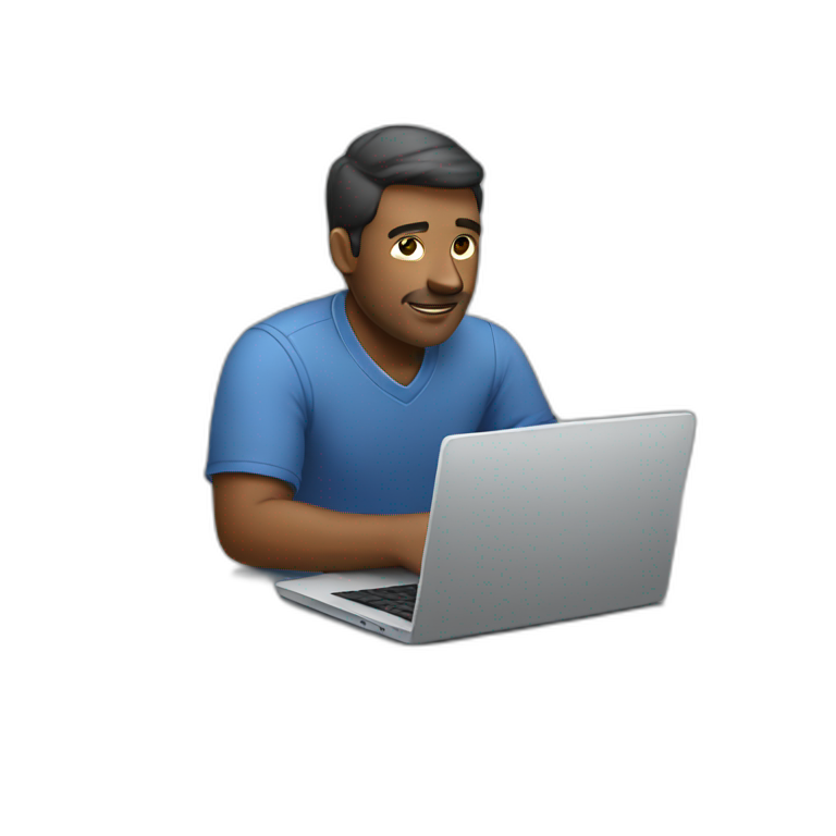 Freelance working on a laptop | AI Emoji Generator