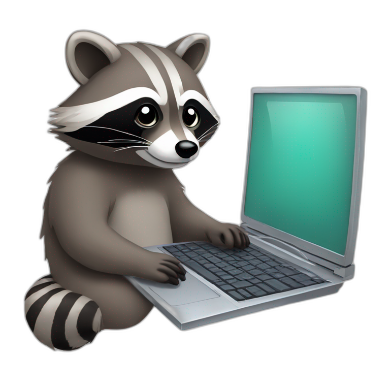 Raccoon with a seatbelt on eating a packet of crisps | AI Emoji Generator