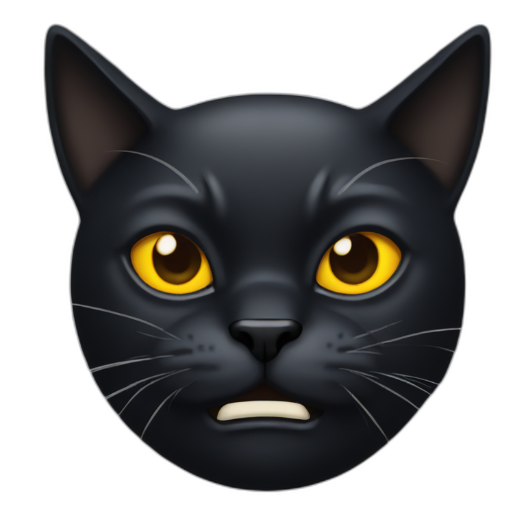 Black cat who is angry at water | AI Emoji Generator