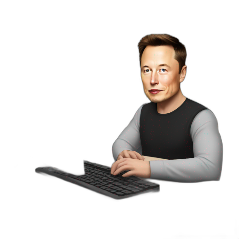 Elon Musk pointing at something at the top right with his hand | AI ...