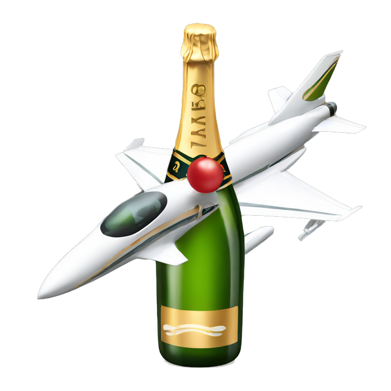 Jet champagne new years 2025 AI Emoji Generator