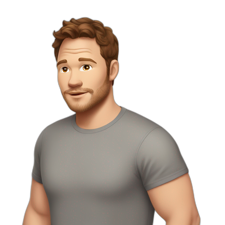 Chris Pratt brunette cartoon | AI Emoji Generator