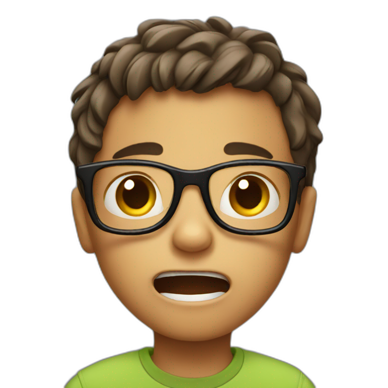 very little boy with glasses | AI Emoji Generator