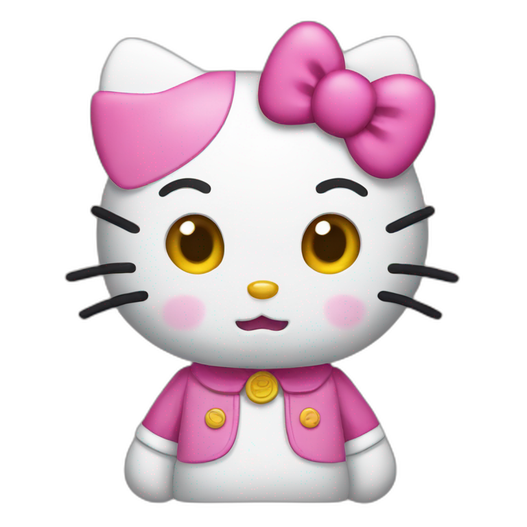 Lightskin girl wearing a hello kitty dress | AI Emoji Generator