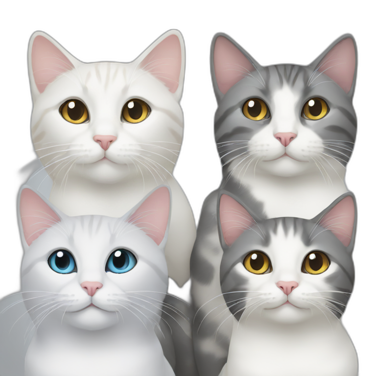 two cats, one black and one multicolored | AI Emoji Generator