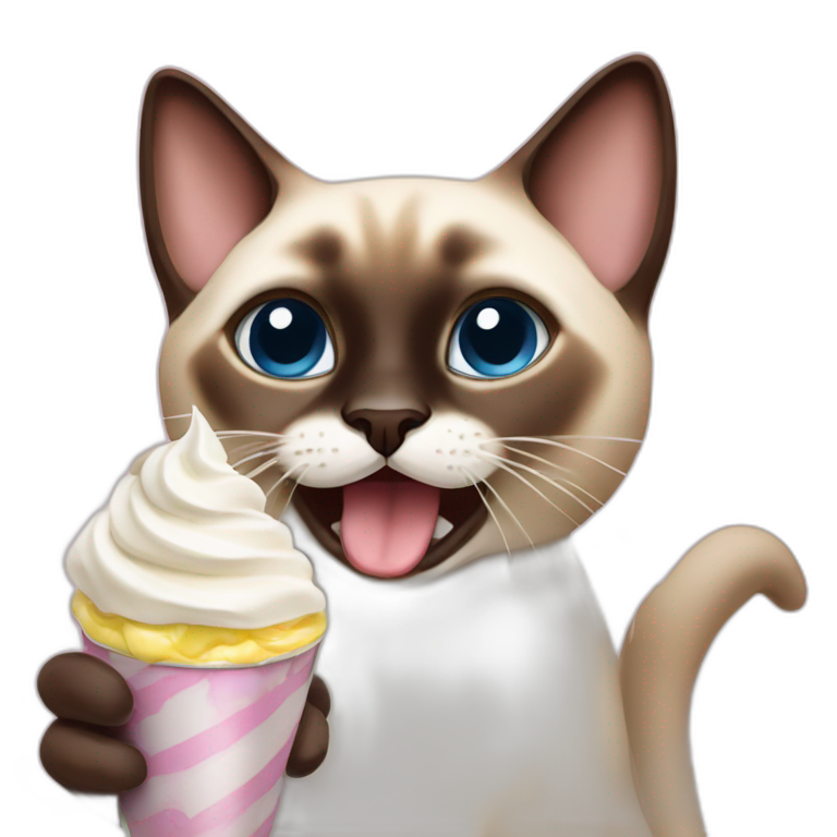 Orange Cat With Tongue Out Eating Whipped Cream Ai Emoji Generator 0194