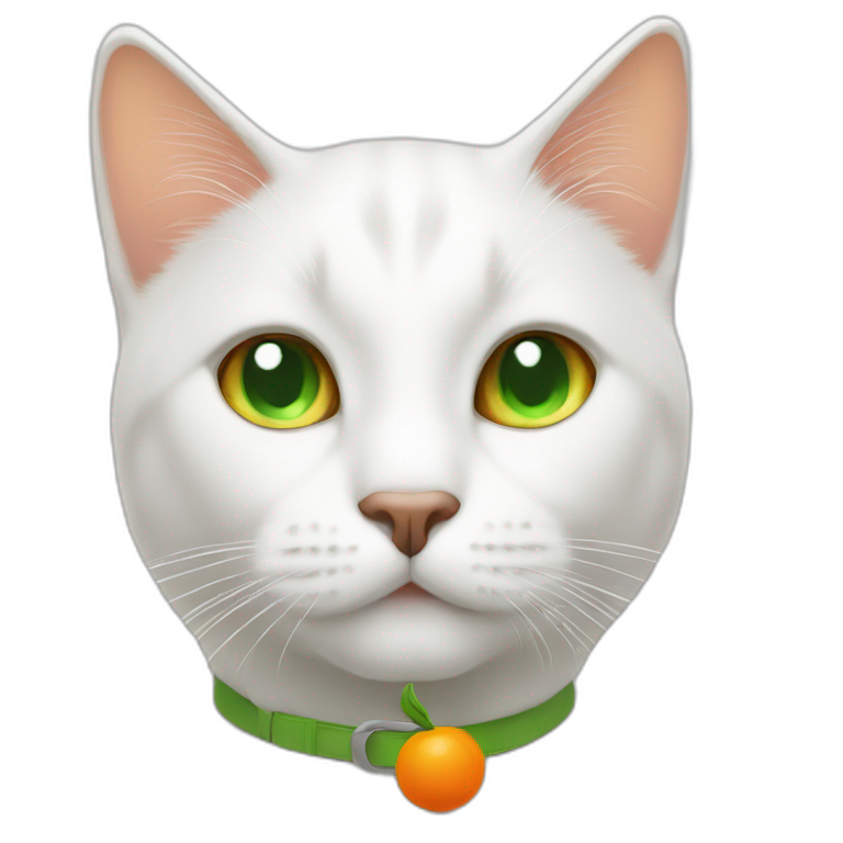 thin cat with a white face green eyes and black ears | AI Emoji Generator