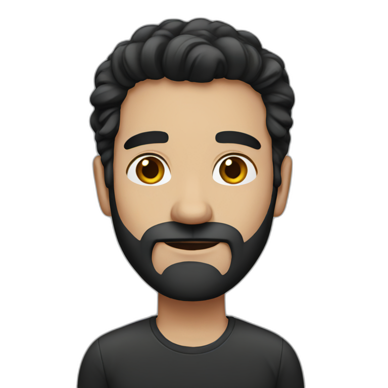 man in black coat, grey Irish cap, moustache and small beard | AI Emoji ...