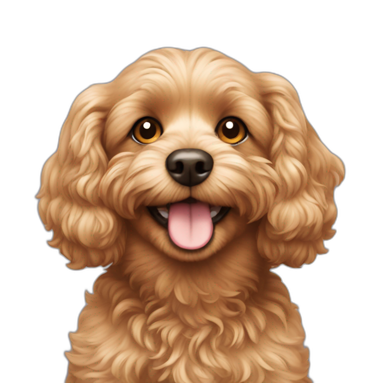 Red white cavapoo | AI Emoji Generator