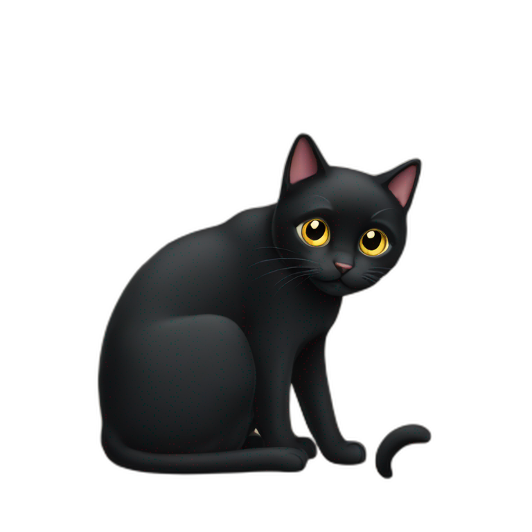 Cute black cat | AI Emoji Generator