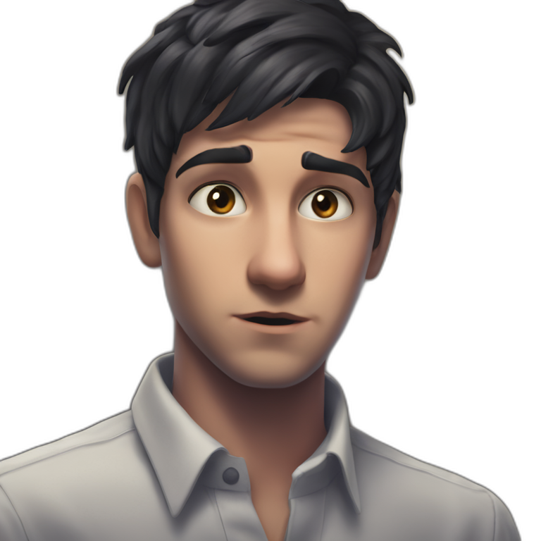 man staring into distance | AI Emoji Generator