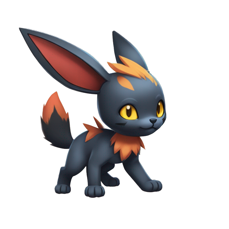 Shiny Dark Eevee-Litten-Espeon-Zorua-Torracat-fusion-hybrid full body ...