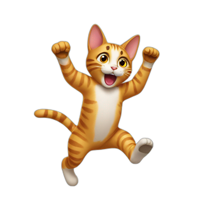 Abyssinian cat jumping | AI Emoji Generator