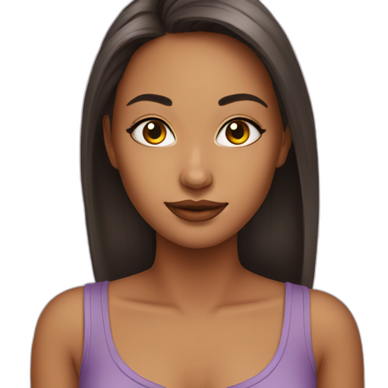 yellow skin beatiful woman with turtleneck | AI Emoji Generator