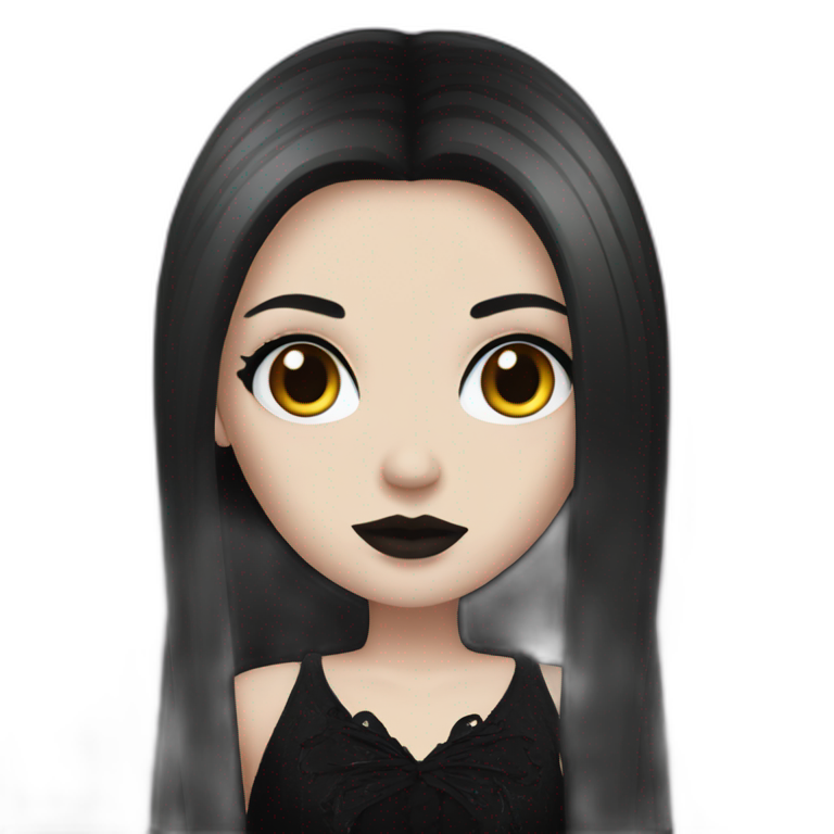 white hair girl with black gothic dress | AI Emoji Generator