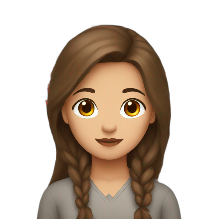 Ukrainian girl with brown hair and flag on her cheek | AI Emoji Generator