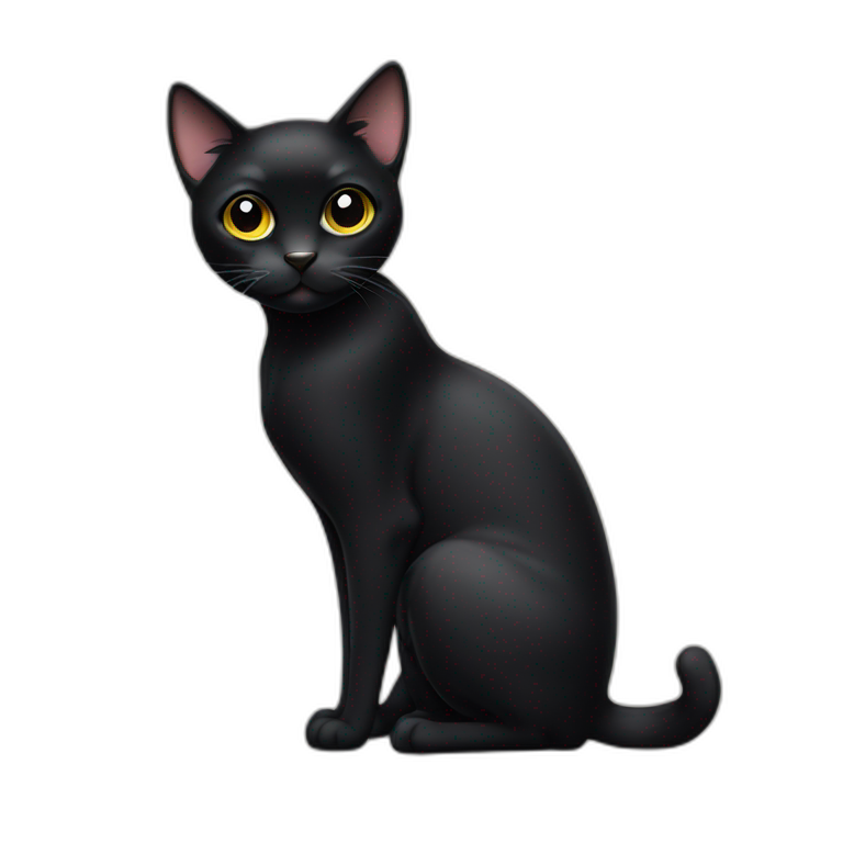 yellow-eyed black cat portrait | AI Emoji Generator