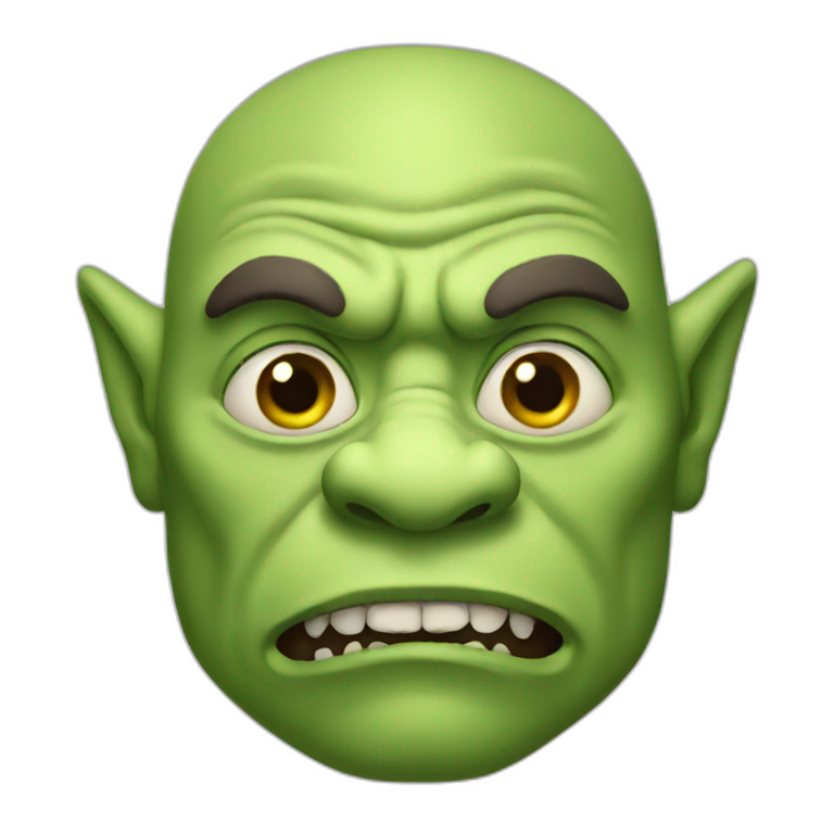 Ogre Shrek With Red Sauce Pouring From His Mouth Ai Emoji Generator