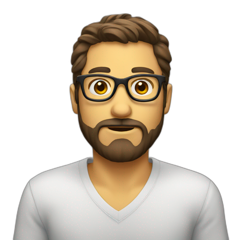 Emoji apenado con gafas | AI Emoji Generator