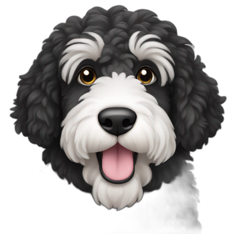 ;-all-black-sheepadoodle-dog- | AI Emoji Generator