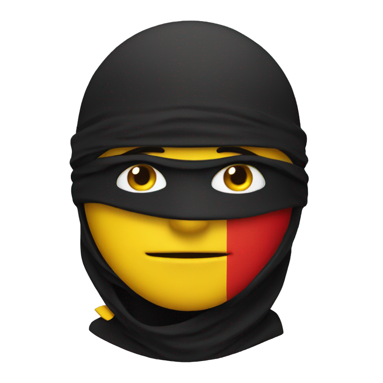 ninja emoji black red yellow from top to bottom like german flag | AI ...