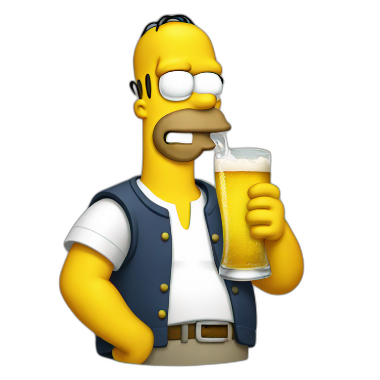 homer drinking beer | AI Emoji Generator